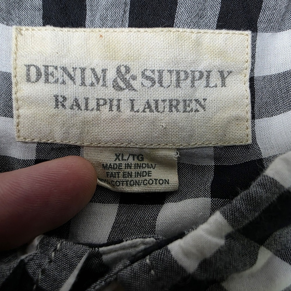 Denim & Supply Ralph Lauren Button Down Shirt Mens XL Thin Lightweight Black‎ - Picture 7 of 10